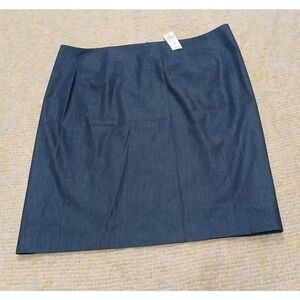 Ann Taylor womens size 18 lightweight denim dark navy blue pencil skirt